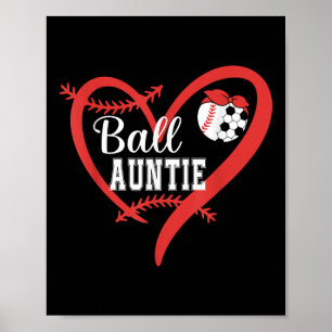 Póster Tía de la pelota jugador de fútbol béisbol Corazón