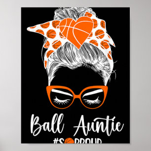 Póster Tía de pelota de baloncesto muy orgullosa tía Pl
