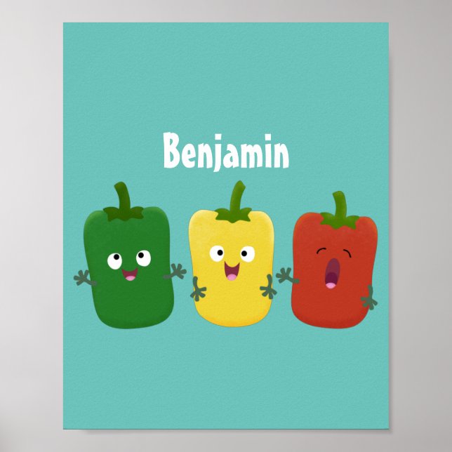 Póster Tía de pimiento picante capsicum trío canto person (Frente)