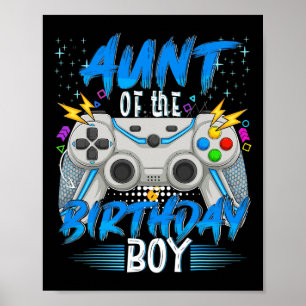 Póster Tía Del Juego De Videojuegos Birthday Gamer