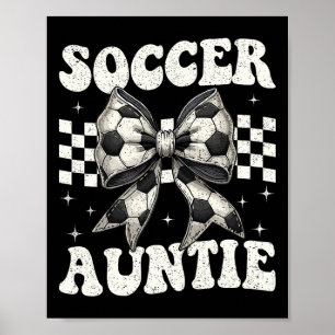 Póster Tía fútbol Coqueta divertida lazo Tía fútbol