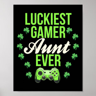 Póster Tía jugadora más afortunada ever Gamepad Tía Diver