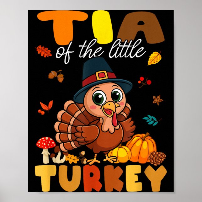 Póster Tia Of The Little Turkey Thanksgiving Baby Shower  (Frente)