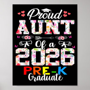 Póster Tía orgullosa de graduada de prekín de 2026 día de