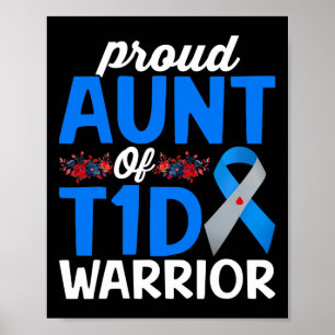 Póster Tía orgullosa de guerrero superviviente de T1d Con