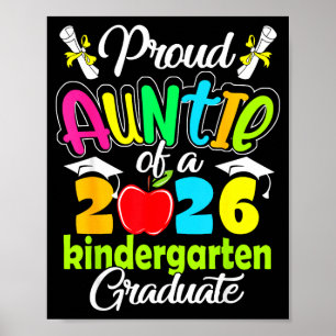 Póster Tía orgullosa de la graduación de jardín de infant