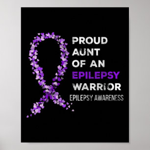 Póster Tía orgullosa de un guerrero contra la epilepsia C