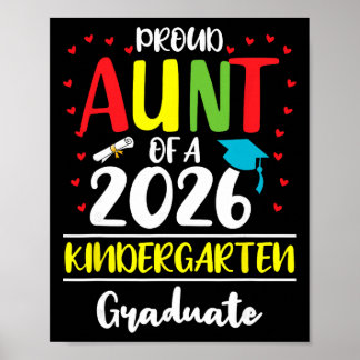 Póster Tía orgullosa y divertida de un graduado de jardín