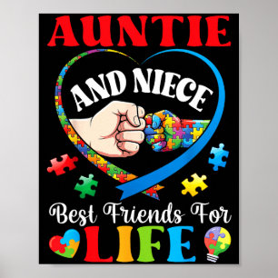 Póster Tía y sobrina mejores amigas por vida Soporte Auti