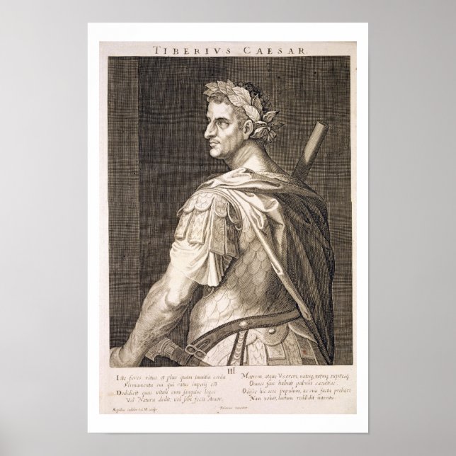 Póster Tiberius Caesar (10 a. C. - 54 a. C.) Emperador de (Frente)