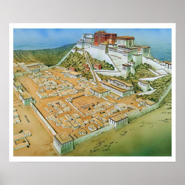 Póster Tíbet: 17. Jh/hoy Lhasa - POTALA-PALAST ... (Frente)