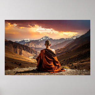 Póster Tíbet - Budismo - Meditación