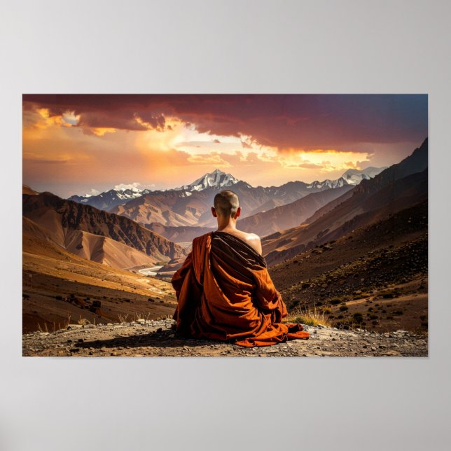 Póster Tíbet - Budismo - Meditación (Frente)