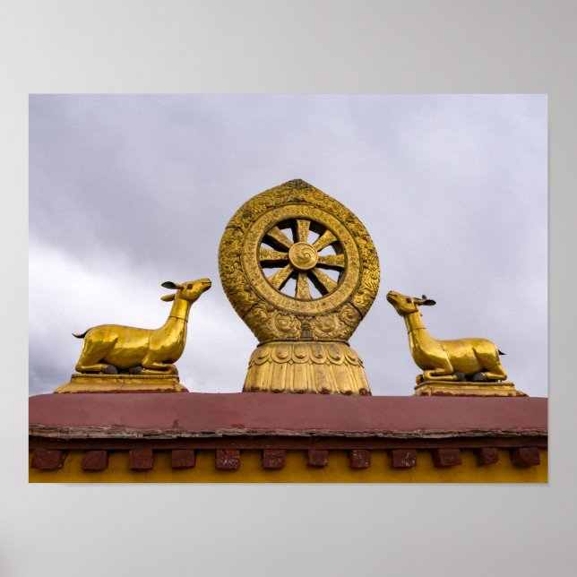 Póster Tíbet, Lhasa - Rueda del Dharma en el templo de Jo (Frente)