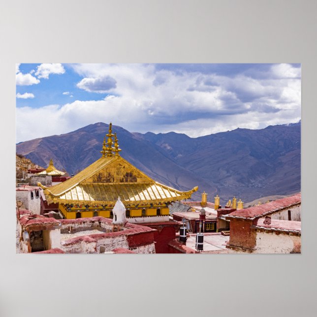 Póster Tíbet - Monasterio Budista Ganden (Frente)