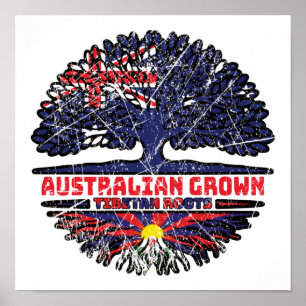 Póster Tibet Tibetano Australiano Australia Raíces Bander
