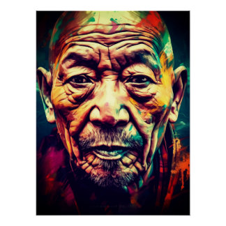 Póster Tibetan Monk in colors