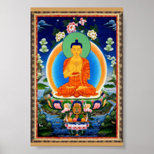 Póster Tibetan Thangka Prabhutaratna Buddha