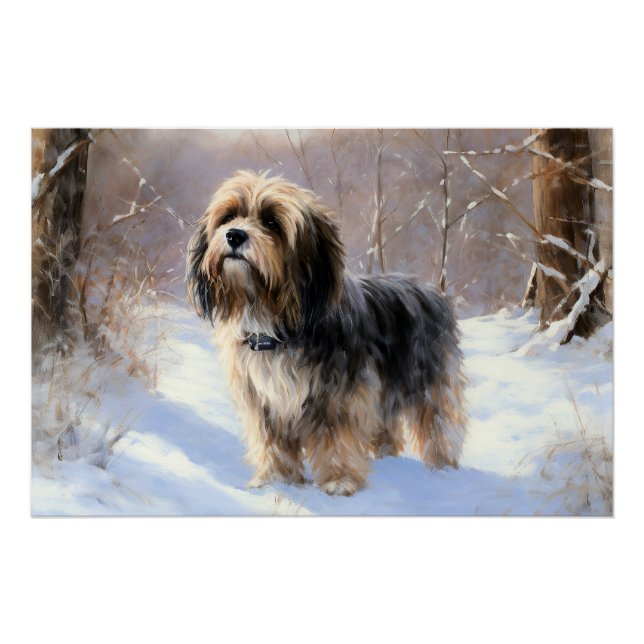 Póster Tibetano aterrador deja que nieva a Navidades (Anverso)