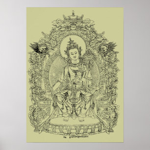 PÓSTER TIBETANO BUDA