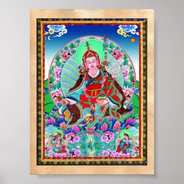 Póster Tibetano oriental de Guay thangka Padmasambhava (Frente)