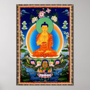 Póster Tibetano Thangka Prabhutaratna Buda