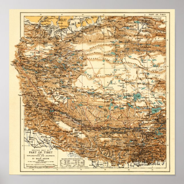 Póster TibetPanoramic MapTibet (Frente)