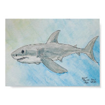 Tiburón Blanco Acuarela