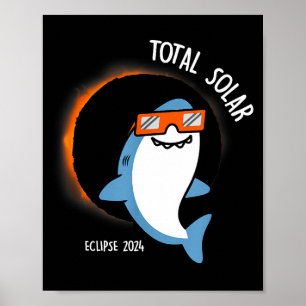 Póster Tiburón Blanco Divertido Mirando Solar Total