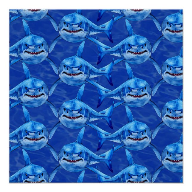 Póster Tiburón Blanco Hambriento  (Anverso)