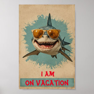 Póster Tiburón de vacaciones