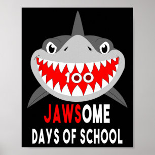 Póster Tiburón Jawesome 100 Días Escuela Regalo Divertido