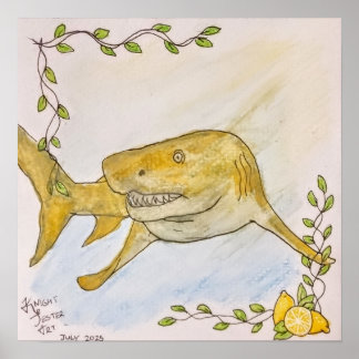 Póster Tiburón Limón