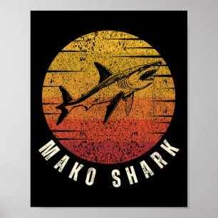Póster Tiburón Mako Pesca de altura en el océano Tiburón 