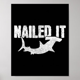 Póster Tiburón martillo clavo genial divertido pesca pesc