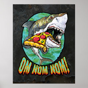 Póster Tiburón Pizza Hangry