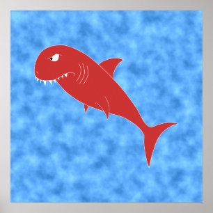 Póster Tiburón rojo.