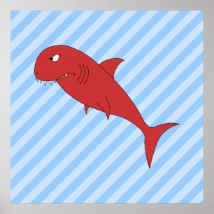 Póster Tiburón rojo.