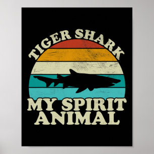 Póster Tiburón Tigre Mi Animal Espiritual - Pesca de Pece