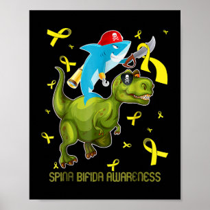 Póster Tiburón y dinosaurio de la conciencia de la espina