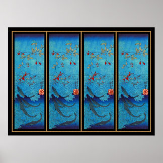 Póster Tiburones Vintage Kuniyoshi 1797-1861, Utag