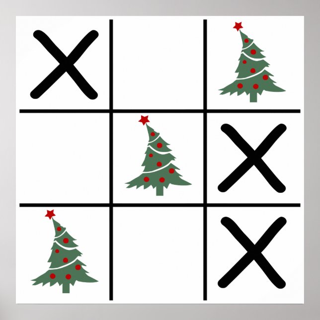 Póster Tic Tac Toe de Navidad (Frente)