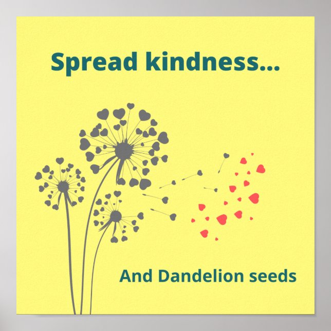 Póster Ticcing Transman "Spread Kindness" con Dandelions (Frente)