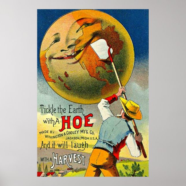 Póster Tickle the Earth - Tarjeta de comercio victoriana (Frente)