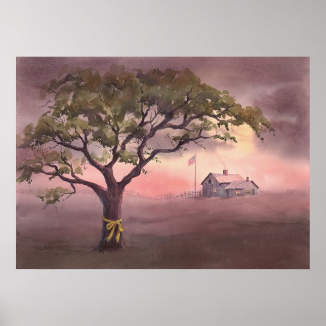 Póster TIE a RIBBON AMARILLO por SHARON SHARPE (Frente)