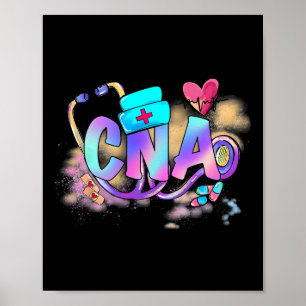 Póster Tie Dye Cna Cute Enfermera Día Cna Rn Enfermeras S
