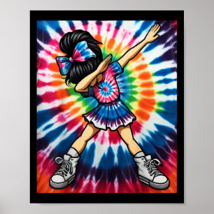 Póster Tie Dye Cute Dabbing Cheerership Dance Cheerledin