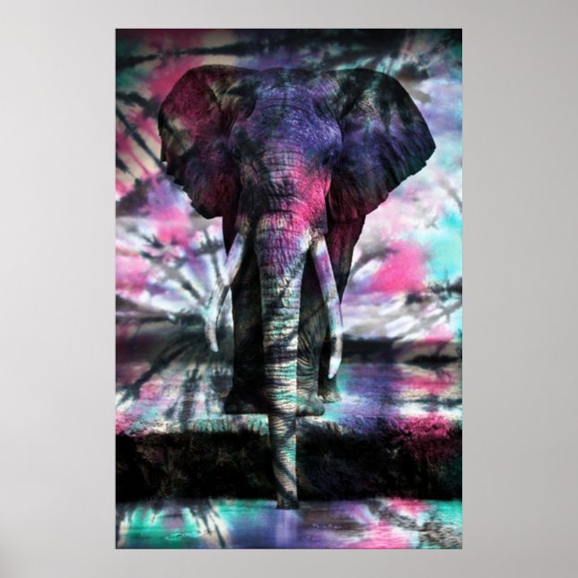 Póster Tie-Dye Elephant Poster (Frente)