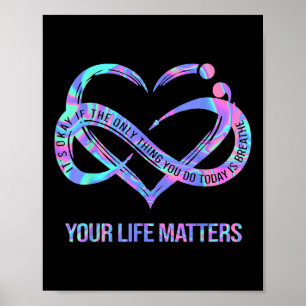 Póster Tie Dye Heart Your Life S Suicide Prevention Aware