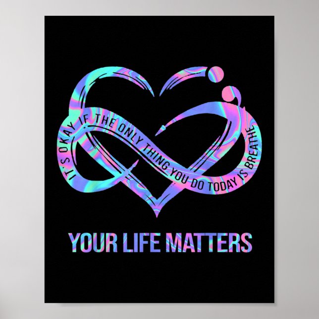 Póster Tie Dye Heart Your Life S Suicide Prevention Aware (Frente)